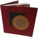 CARNET D'OR - CUIR ROUGE - DÉCOR EN BOIS
